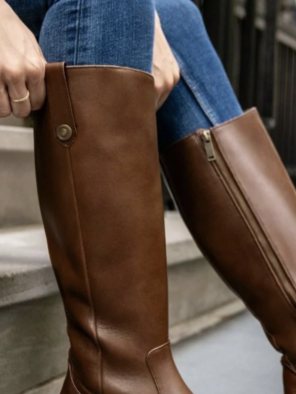Naturalizer Rich Brown Tall Riding Boots with Side Zip